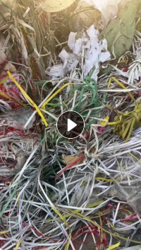 出售杂色PP打包带毛料，现货十几吨