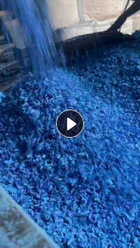 出售蓝色全漂PP空心板破碎料，现货六七十吨