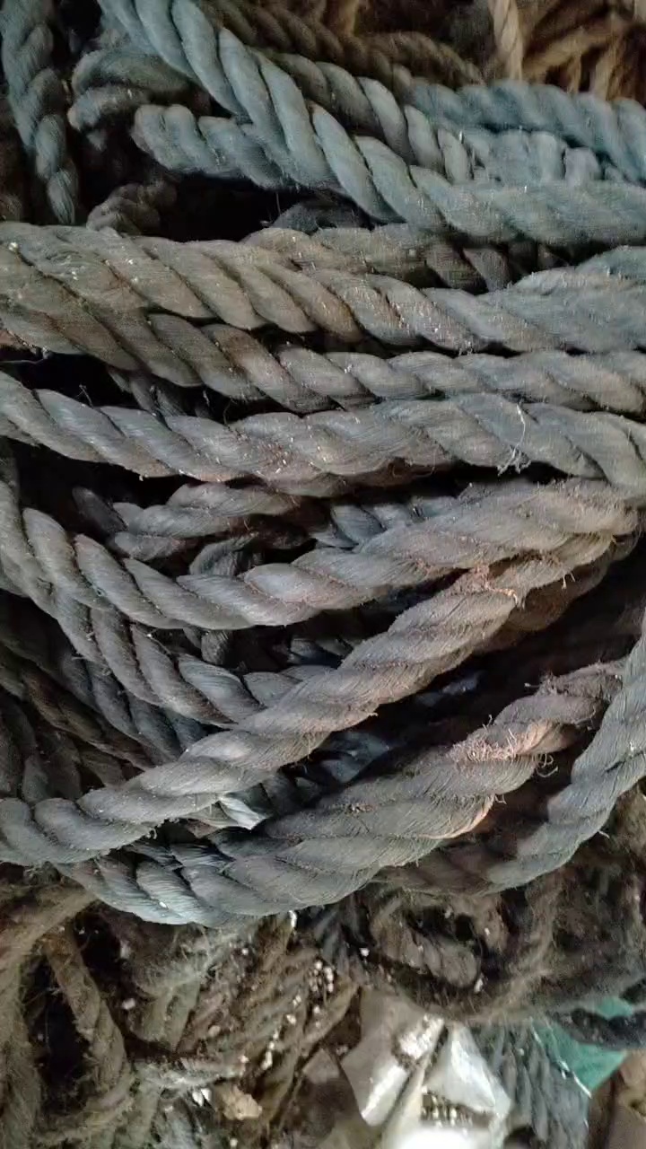 长期出售黑色的龙须菜绳子，废旧绳子，月供五六十吨左右