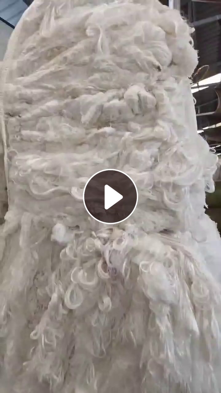 长期出售白色涤纶废丝，环保桨丝，涤纶丝，涤纶干丝，可以开花也可以造粒，现货有2挂车，货在江西德安