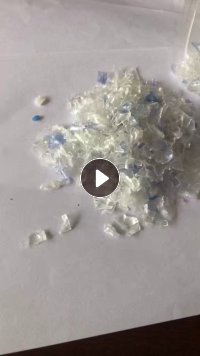 大量出售PET热洗蓝白片，可做短纤用