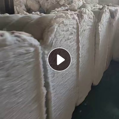 长期出售水洗棉跟旧衣服大白混在一起开的再生棉，开花棉，纤维2-3公分，现货十几吨