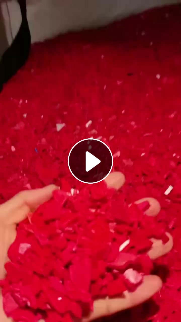 出售红色共聚PP破碎料，PP框子破碎料，现货12吨