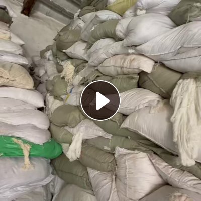 长期出售气流纺下来的涤棉废纱，擦机纱，含棉40左右，现货有十几吨，货在山东潍坊