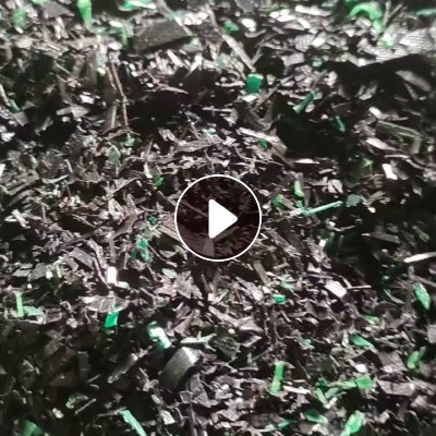 出售干粉黑色PET打包带破碎料