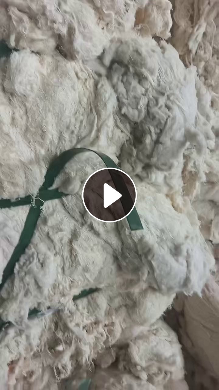 长期出售环锭纺下来的纯棉回丝，货在新疆喀什